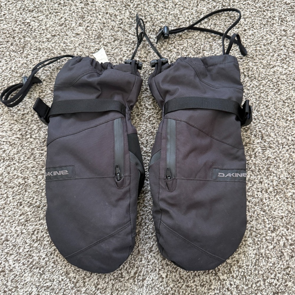 Dakine Titan Gore-Tex Mittens Mitts Black Mens XL Removable Wrist Leash Fleece